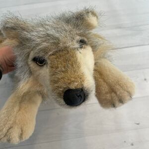 Vintage Fiesta Lying Wolf Realistic‎ Stuffed Animal Plush